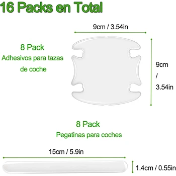 Imagen 2 de 16Pcs Protector de Puertas Automovil, Protectores para Manija de Puerta de Coche Autoadhesivo Impermeable Antiarañazos Puerta Lateral para Automóviles, Todoterrenos
