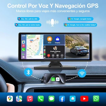 Imagen 2 de WEAGP Autoestéreo para Carro de 10.26 Pulgadas con Cámara Frontal 4K y Trasera 1080P, CarPlay Android Auto Mirror Link, Pantalla IPS HD Táctil Completa, Bluetooth GPS FM AUX TF - Negro