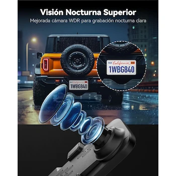 Imagen 3 de WOLFBOX G840S 12" 4K Espejo Retrovisor con Cámara Dual para Autos y Camionetas, Modelo G840S con WiFi 5.8 GHz, Incluye Tarjeta 32 GB y GPS