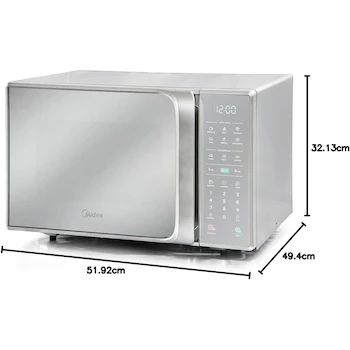 Imagen 2 de Midea MMDV11S2DG Horno de Microondas de 1.1 Pies Cúbicos con Puerta Acabado Espejo en Color Silver / Plata