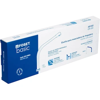 Imagen 4 de Foset Basic CR-319, Cuello tipo cobra para mezcladora de fregadero, color cromo, acero inoxidable, tamaño 21 cm largo y 26 cm alto, código 49193, SKU 7506240612681