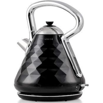 Imagen de referencia para OVENTE KS755B - Hervidor Eléctrico de 1.7 L, Acero Inoxidable, 1500 W, Color Negro con Mango Negro