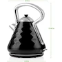 Miniatura de OVENTE KS755B - Hervidor Eléctrico de 1.7 L, Acero Inoxidable, 1500 W, Color Negro con Mango Negro