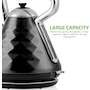 Miniatura de OVENTE KS755B - Hervidor Eléctrico de 1.7 L, Acero Inoxidable, 1500 W, Color Negro con Mango Negro