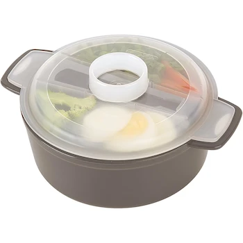 Imagen 3 de PrepSolutions by Progressive - Tazón de 4 Piezas para Microondas Gris, Modelo PS-94GY, Serie PrepSolutions, Incluye Cuchara de Sopa