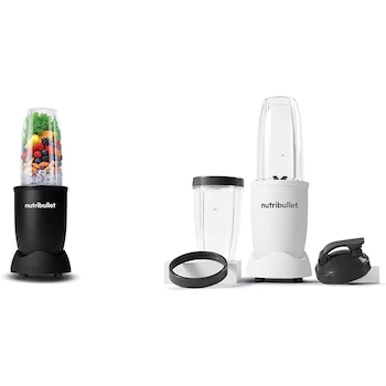 Imagen alusiva al producto NutriBullet Pro 900W Blender Negro + NutriBullet Pro 900W Blender Blanco - Pack de 2 Licuadoras Personales con Vasos de 32 oz (900 ml) y 24 oz (700 ml)