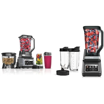 Imagen alusiva al producto Ninja Professional Plus Sistema de Cocina 3 en 1 Licuadora BN801 + Blender BN751, Jarra Trituradora Total 72 oz, Capacidad Máxima Líquido 64 oz, Color Negro/Acero Inoxidable, Serie Professional Plus, Dimensiones 7.4 x 9.6 x 18 pulgadas