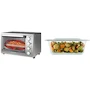 Miniatura de Black+Decker Plato para Hornear Pyrex de Vidrio Profundo con Tapa de Plástico - Cazuela Profunda Transparente 8 x 8 pulgadas para Horno Eléctrico Freidora de Aire 3 en 1