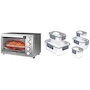 Miniatura de Black+Decker Horno Eléctrico Freidora de Aire 3 en 1 + Amazon Basics Tritan Contenedor de Alimentos 10 Piezas (5 Recipientes y 5 Tapas) Transparente
