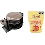 Miniatura de Black+Decker Waflera Giratoria para 2 Waffles a la Vez, Color Negro, Modelo B0G6HLH34Z + Bob's Red Mill Mezcla para Pancakes & Waffles 10 Granos 680 gramos