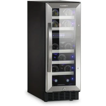 Imagen de referencia para DOMETIC Cava de Vinos MaCave S17G para 17 Botellas con Dos Zonas de Temperatura, Enfriador 54 L, Puerta de Cristal Reversible, Color Negro