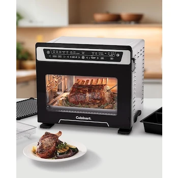 Imagen 2 de Cuisinart TOA-112ES Horno Tostador Air Fryer 14 en 1, Color Negro y Acero Inoxidable, Capacidad Interior 25 L, Dimensiones 47.2 cm Profundidad x 38.1 cm Ancho x 41.3 cm Alto, con Accesorios