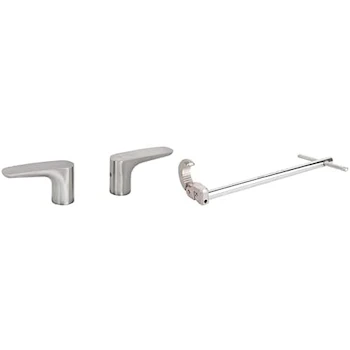 Imagen alusiva al producto Foset RIMM-02N Juego de 2 Manerales para Tina Satín Serie Riviera Diámetro 36 mm + Truper LLAP-12 Llave para Plomero Acero 12" Longitud 30 cm Capacidad Tubo 1/2" (13 mm) a 1" (25 mm)