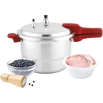 Imagen de referencia para Cookit Olla de Presión CAPC07 7L de Aluminio Pulido Plateado con Vaporera, Asas Removibles de Baquelita, Disco de Inducción