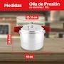 Miniatura de Cookit Olla de Presión CAPC20 20L Aluminio Pulido con Vaporera, Asas de Baquelita Recubiertas, Disco de Inducción, Empaque de Silicón - Plateado