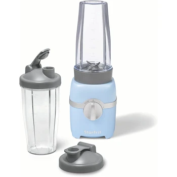 Imagen de referencia para Starfrit Batidora Personal, Modelo 024360, Color Azul Chambray, Dos Tazas de 828 ml, Dimensiones 4.9 prof. x 4.9 an. x 13.8 al. pulgadas