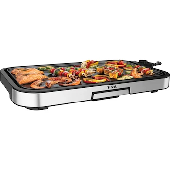 Imagen de referencia para T-fal Plancha Eléctrica Extra Grande XXL Tamaño Familiar para 12 Personas, Modelo CB631DU0, Color Plateado Acero Inoxidable, Serie Giant Plancha