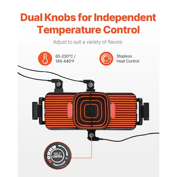 Imagen 4 de VEVOR Olla Caliente con Parrilla, Modelo B0F2CR3CTR, Color Negro, Capacidad de Olla 2.7 L, Dimensiones de Olla 260 x 70 mm, Dimensiones de Parrilla 315 x 255 mm, Dimensiones Totales 61 x 45.7 x 15.2 cm