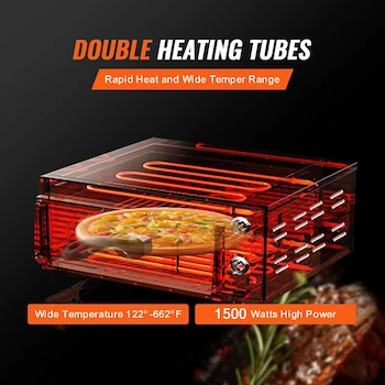 Imagen 3 de VEVOR Horno Eléctrico de Pizza para Encimeras 12 Pulgadas 1500W Plata Modelo FY-P0-1 Acero Inoxidable