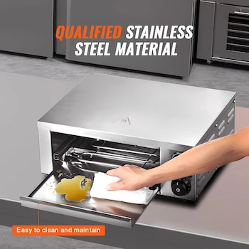 Imagen 5 de VEVOR Horno Eléctrico de Pizza para Encimeras 12 Pulgadas 1500W Plata Modelo FY-P0-1 Acero Inoxidable