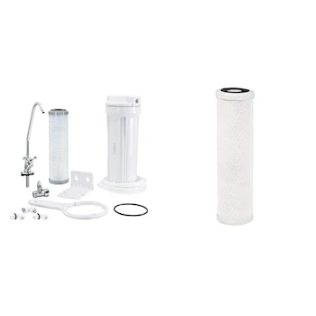 Imagen alusiva al producto Foset PURA-P3 Purificador de Agua Bajo Tarja Diseño Compacto Blanco + Foset CARPUR-P2 Cartucho Repuesto para Purificador de Agua