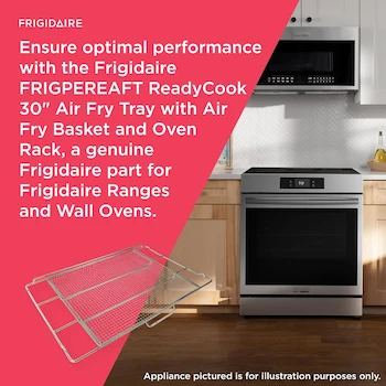 Imagen 5 de Frigidaire ReadyCook™ Bandeja de Freír de Aire para Horno de Pared de 30 pulgadas, Medidas 25 x 16 x 1.7 pulgadas, Acero Inoxidable Plateado, Modelo FRIGPEREAFT