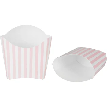 Imagen alusiva al producto Restaurantware Bio Tek B0CMD6L85D - Taza de Freír Francesa de Papel Rosa y Blanco, 4.5 x 3.2 x 3.9 Pulgadas (11.51 x 8.2 x 9.8 cm), Capacidad 3 Onzas, Tamaño Mediano, 100 Tazas Desechables, Soporte para Patatas Fritas