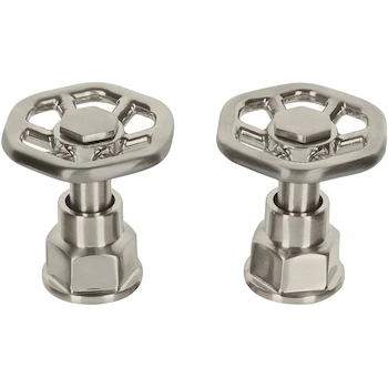 Imagen de referencia para Foset Tubig TBMM-61N, Juego de 2 Manerales para Mezcladora Tipo Volante Color Satín Línea Tubig
