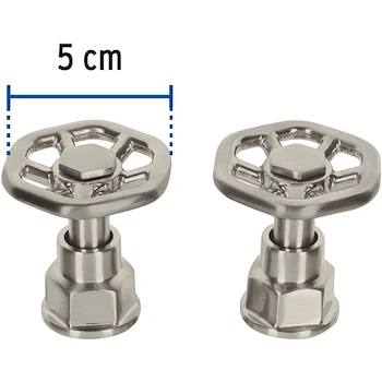 Imagen 2 de Foset Tubig TBMM-61N, Juego de 2 Manerales para Mezcladora Tipo Volante Color Satín Línea Tubig