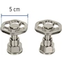 Miniatura de Foset Tubig TBMM-61N, Juego de 2 Manerales para Mezcladora Tipo Volante Color Satín Línea Tubig