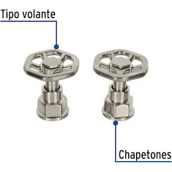 Imagen 3 de Foset Tubig TBMM-61N, Juego de 2 Manerales para Mezcladora Tipo Volante Color Satín Línea Tubig