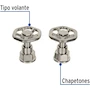 Miniatura de Foset Tubig TBMM-61N, Juego de 2 Manerales para Mezcladora Tipo Volante Color Satín Línea Tubig