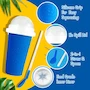 Miniatura de Nostalgia KASCSL10BL Kool-Aid Squeezy Slush Cup 10 Oz con Tapa Domo y Popote Cuchara Reutilizable, Plástico, Azul