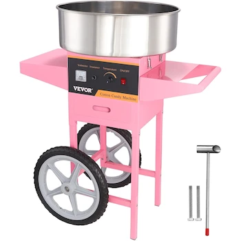 Imagen de referencia para VEVOR Máquina Eléctrica de Algodón de Azúcar 1000W con Tazón de Acero Inoxidable, Cuchara de Azúcar y Cajón, Color Rosa, para Hogar, Carnaval, Cumpleaños Infantiles y Fiestas Familiares