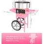 Miniatura de VEVOR Máquina Eléctrica de Algodón de Azúcar 1000W con Tazón de Acero Inoxidable, Cuchara de Azúcar y Cajón, Color Rosa, para Hogar, Carnaval, Cumpleaños Infantiles y Fiestas Familiares