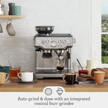 Imagen 3 de Breville Barista Express Modelo BES870 Máquina de Espresso con Molinillo Integrado en Acero Inoxidable Cepillado + Jarra de Leche con Control de Temperatura + Turmix Uso Rudo Extractor de Jugos y Exprimidor de Cítricos