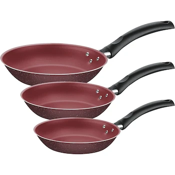 Imagen 2 de Tramontina Juego de Sartenes Turim en Color Rojo + TAURUS ALPHA Parrilla Eléctrica 1 Quemador con Termostato de Seguridad