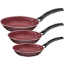 Miniatura de Tramontina Juego de Sartenes Turim en Color Rojo + TAURUS ALPHA Parrilla Eléctrica 1 Quemador con Termostato de Seguridad