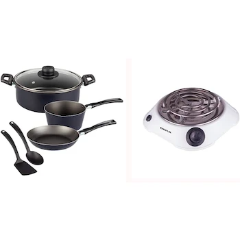 Imagen de referencia para Batería de Cocina Sazón 6 Piezas Ekco Classic Color Azul + TAURUS ALPHA Parrilla Eléctrica 1 Quemador 700W