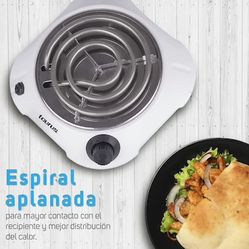 Imagen 3 de TAURUS ALPHA Parrilla Eléctrica 1 Quemador + SANELEC Extensión Barra Multicontacto 8 Entradas Cable 90 cm Modelo 1310