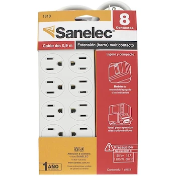 Imagen 5 de TAURUS ALPHA Parrilla Eléctrica 1 Quemador + SANELEC Extensión Barra Multicontacto 8 Entradas Cable 90 cm Modelo 1310