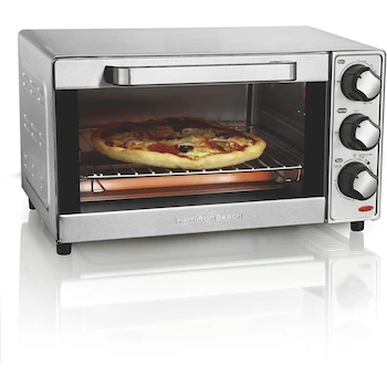 Imagen 5 de Amazon Basics - Batería de cocina antiadherente, ollas y sartenes, 8 piezas + Hamilton Beach 31401 Horno Tostador Eléctrico de 4 Rebanadas (12 Litros), Acero Inoxidable, Color Negro