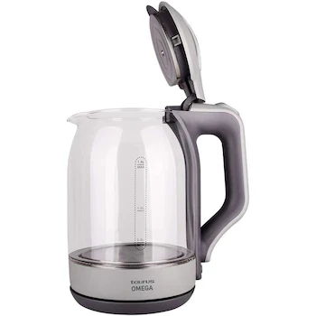 Imagen 3 de Taurus Omega Tetera Eléctrica de Vidrio Transparente, Hervidor de Agua Eléctrico 1.8 L + Taurus Coffee Max 6 Cafetera de Goteo Negro/Blanco, 700 ml, Cafetera 6 Tazas