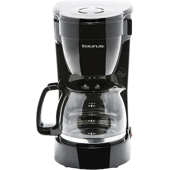 Imagen 5 de Taurus Omega Tetera Eléctrica de Vidrio Transparente, Hervidor de Agua Eléctrico 1.8 L + Taurus Coffee Max 6 Cafetera de Goteo Negro/Blanco, 700 ml, Cafetera 6 Tazas
