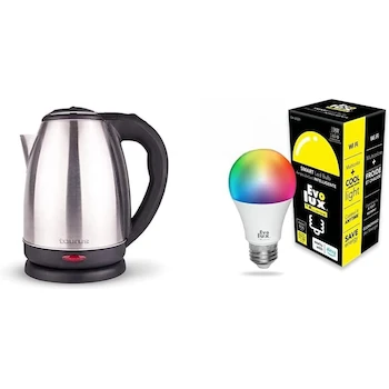 Imagen de referencia para CARONTE Taurus Hervidor de Agua Eléctrico Tetera Eléctrica Jarra Inalámbrica 2 Litros 1000 W + Evolux by Lloyd's Foco LED Inteligente WiFi A19