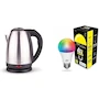 Miniatura de CARONTE Taurus Hervidor de Agua Eléctrico Tetera Eléctrica Jarra Inalámbrica 2 Litros 1000 W + Evolux by Lloyd's Foco LED Inteligente WiFi A19