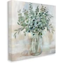 Miniatura de Stupell Industries Nan - Tarro Rústico con Diseño de Hierbas de Eucalipto Soothing Eucalyptus Flower Herb Arrangement - Arte en Lienzo para Pared 17 x 17 Pulgadas