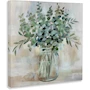 Miniatura de Stupell Industries Nan - Tarro Rústico con Diseño de Hierbas de Eucalipto Soothing Eucalyptus Flower Herb Arrangement - Arte en Lienzo para Pared 17 x 17 Pulgadas