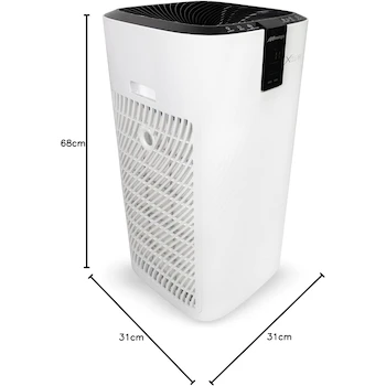 Imagen 2 de Mirage MPH700B Purificador de Aire Portable con Filtro HEPA13, Capacidad 700 m³/h, Voltaje 110 V~, Color Blanco, Dimensiones 31 x 31 x 68 cm, Peso 14.7 kg