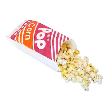 Imagen de referencia para Perfectware New Design 1 Oz Popcorn Bags, Pack of 125 Count, Bolsa de Papel para Palomitas 1 Onza
